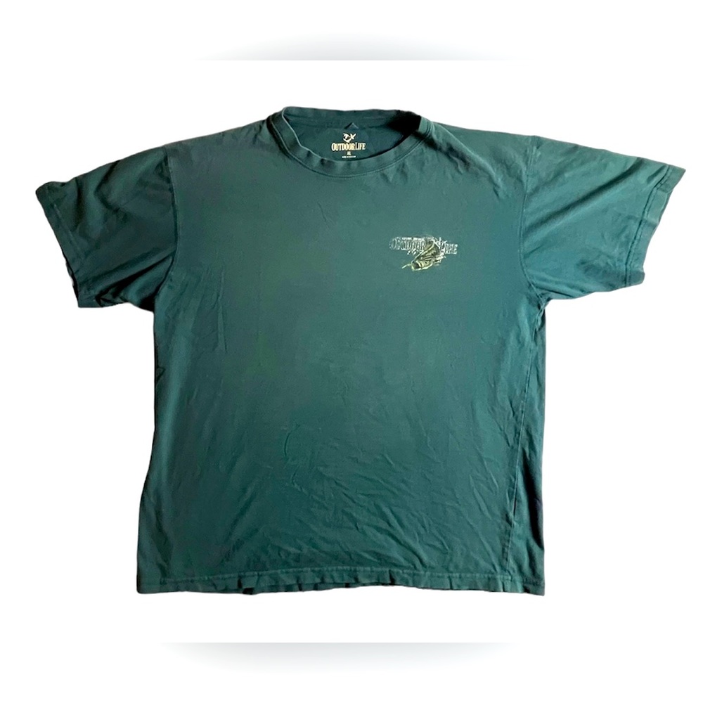 Outdoor Life T-Shirt Graphic Print Fish Catch Big or Go Home